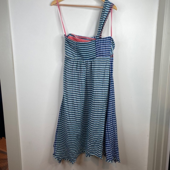 Anthropologie Maeve Waverly Dress 8 Plaid Gingham Coastal Beach Preppy Cottage - Picture 7 of 13